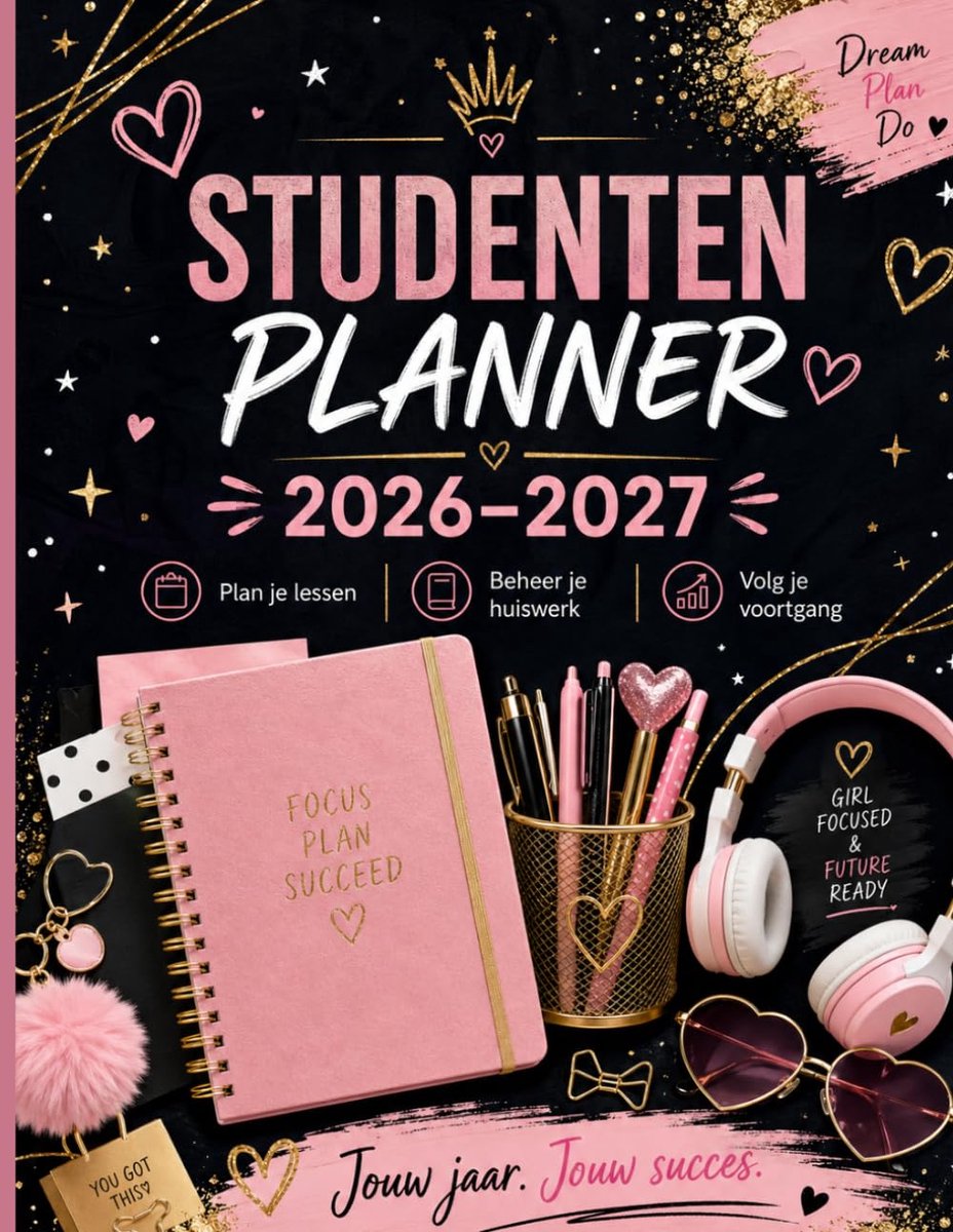SnelShoppen - Studentenplanner 2026–2027 voor Meisjes - Stijlvol & Georganiseerd, A5 Formaat, Kleur: Roze, Perfect voor School, Huiswerk, en Studietij