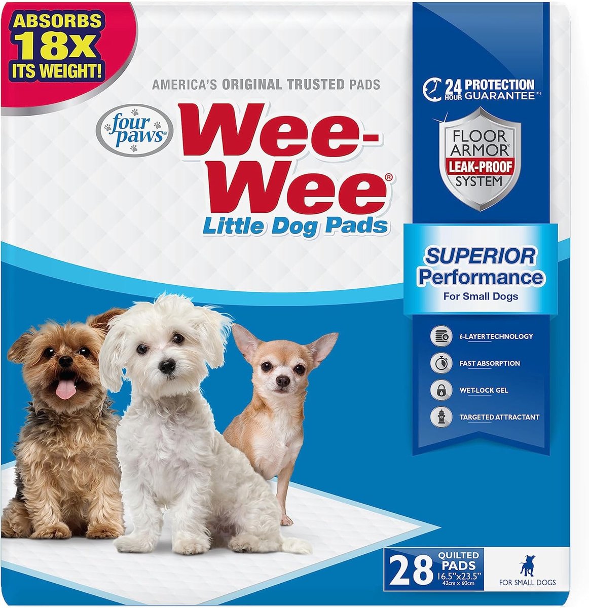 SnelShoppen - 28 Stuks Grote Honden Luiers met 6-Laags Lekvrije Technologie, 42 cm x 60 cm, Ideaal voor Puppy Training en Thuisgebruik, Snel Absorbere