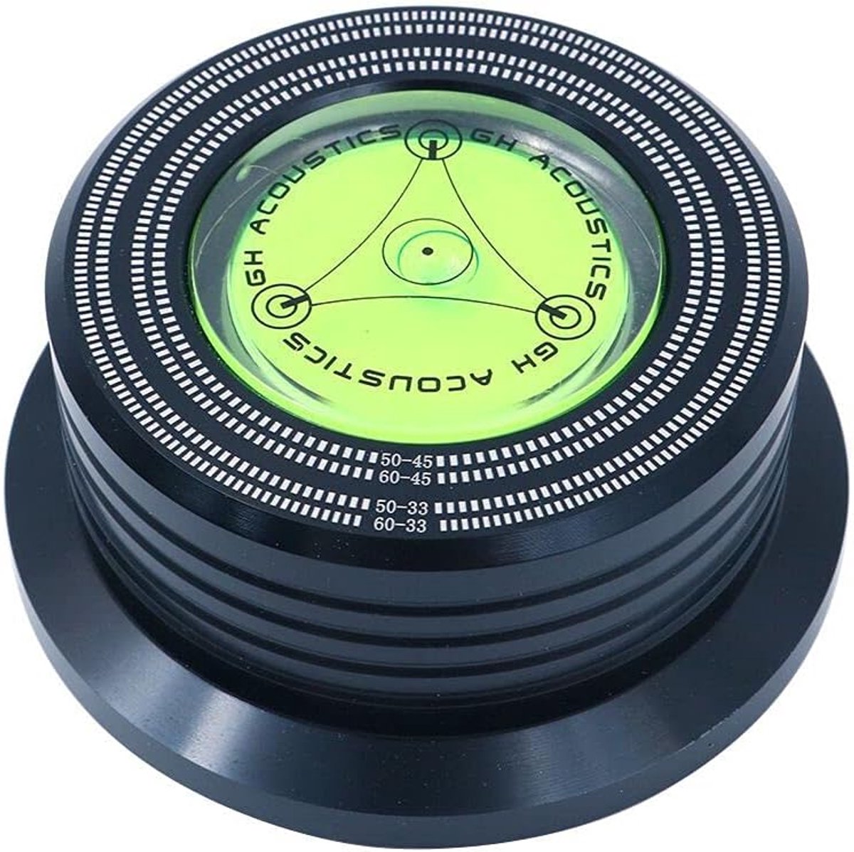 SnelShoppen - Bubble Level Turntable LP Vinyl Disc Stabilizer Clamp - Zwart - 50/60Hz Speed Detection - Aluminium Record Weight voor Optimaliseer Gelu