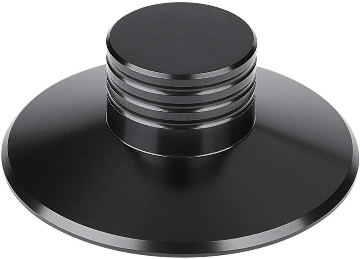 SnelShoppen - Record Weight LP Stabilizer, 120G Aluminium Turntable Clamp met Zachte Basis voor LP Platen, CD Spelers en Chassis, Zwart