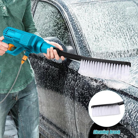 SnelShoppen - Draadloze Hogedrukreiniger 18V voor Tuin, Auto en Outdoor Schoonmaak - Professionele Accu Hogedrukspuit met Multifunctionele Nozzles - C van Snelshoppen — afbeelding 4