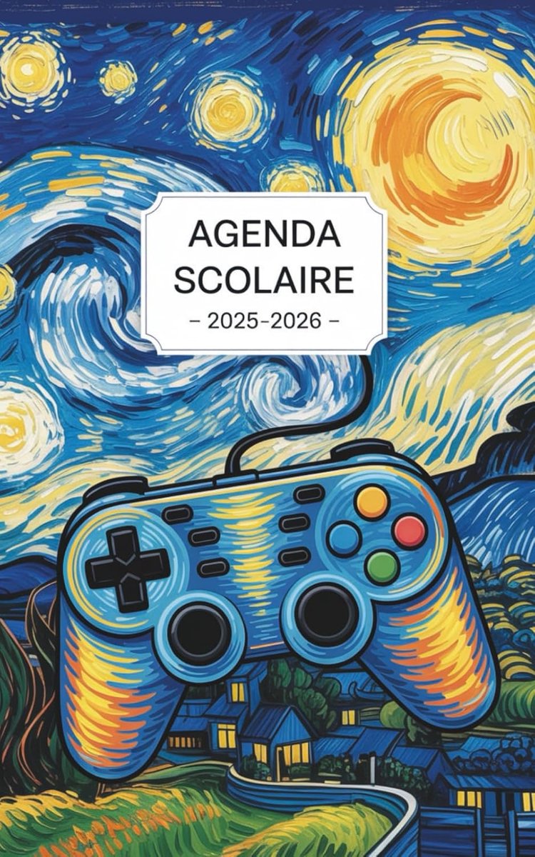 SnelShoppen - Agenda scolaire 2025-2026 Garcon A5 Planificateur 2 dagen per pagina, Primaire en College, Gamer stijl, Perfect voor schoolgebruik