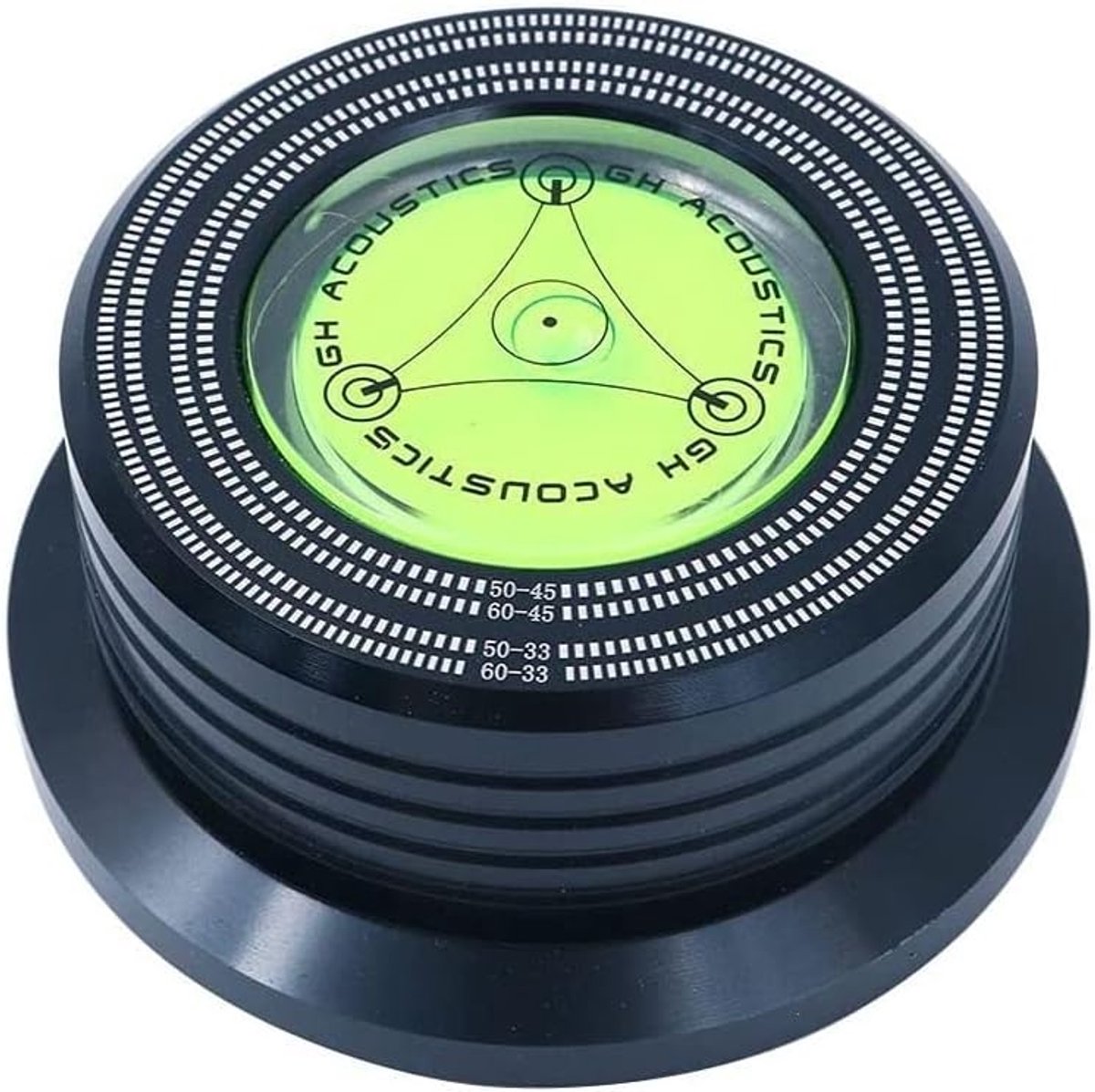 SnelShoppen - Bubble Level Speed Detection Turntable LP Vinyl Disc Stabilizer Clamp - Zwart - Elimineert Vibratie en Zorgt voor Optimale Geluidsreprod