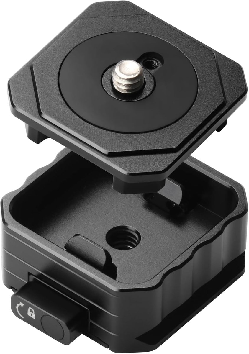 SnelShoppen - HSU Quick Release Camera Mount Adapter - Metalen Quick Release Plate met 1/4'' Schroef - Snelwisselsysteem voor DSLR Camera's, Gimbal, T