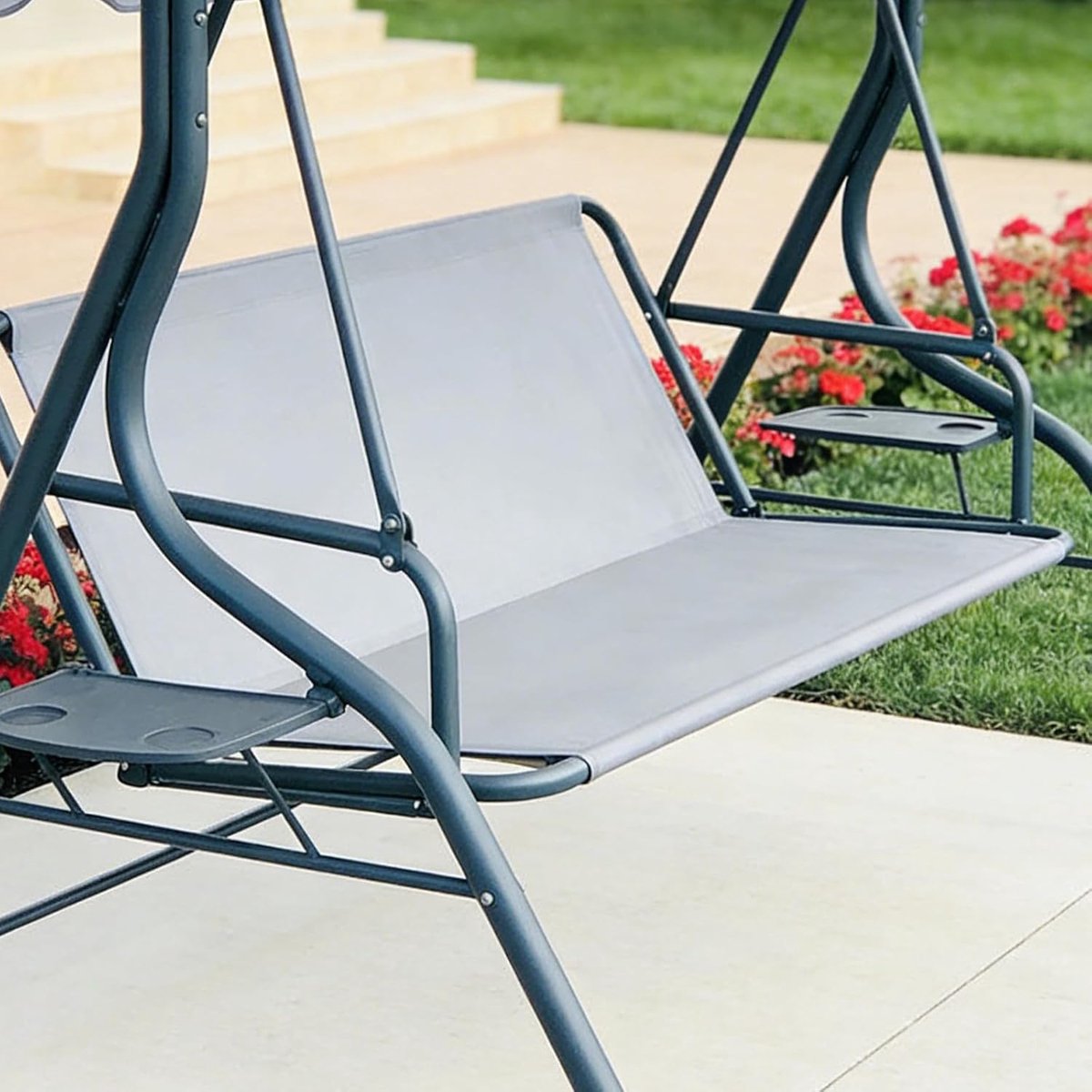 SnelShoppen - Schommelbank Zitting Vervanging - Vervangende Stoelhoes voor Schommelbank - 600D Oxford - 148x50x50 cm - Weerbestendig - Tuin, Balkon, C