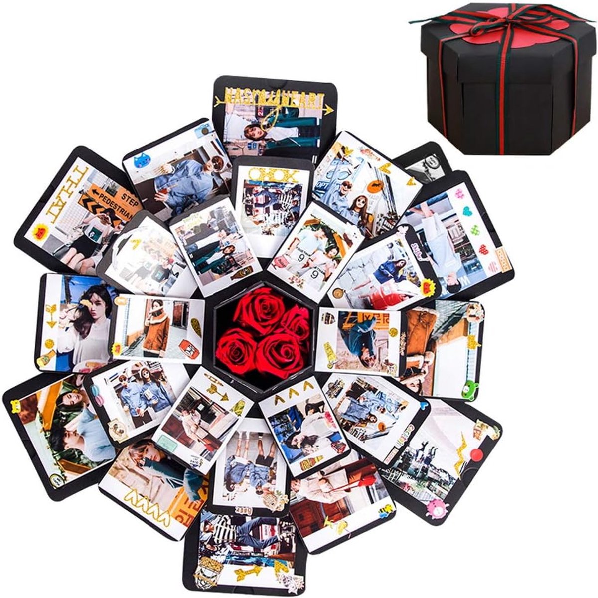 SnelShoppen - DIY Surprise Box, Explosion Box Handgemaakt Foto Album Scrapbook Cadeau voor Verjaardag, Bruiloft, Jubileum - Elegante 300 g/m² Papieren
