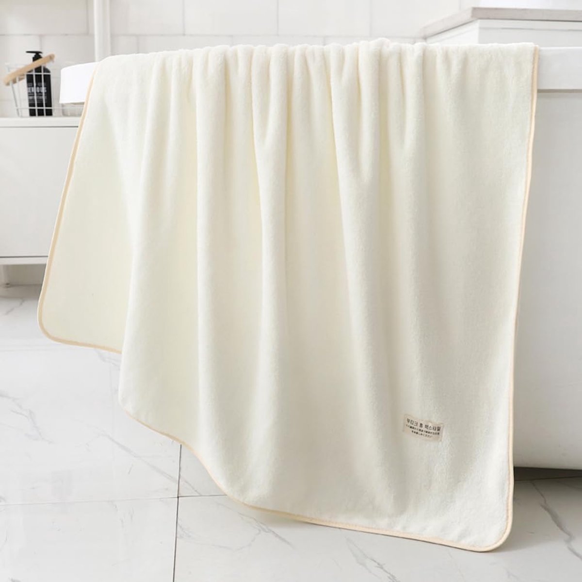 SnelShoppen - Sneldrogende Katoenen Badhanddoek 70 x 140 cm, Extra Grote Super Zachte Badhanddoek, Hoog Absorberend, Perfect voor Badkamer en Douche