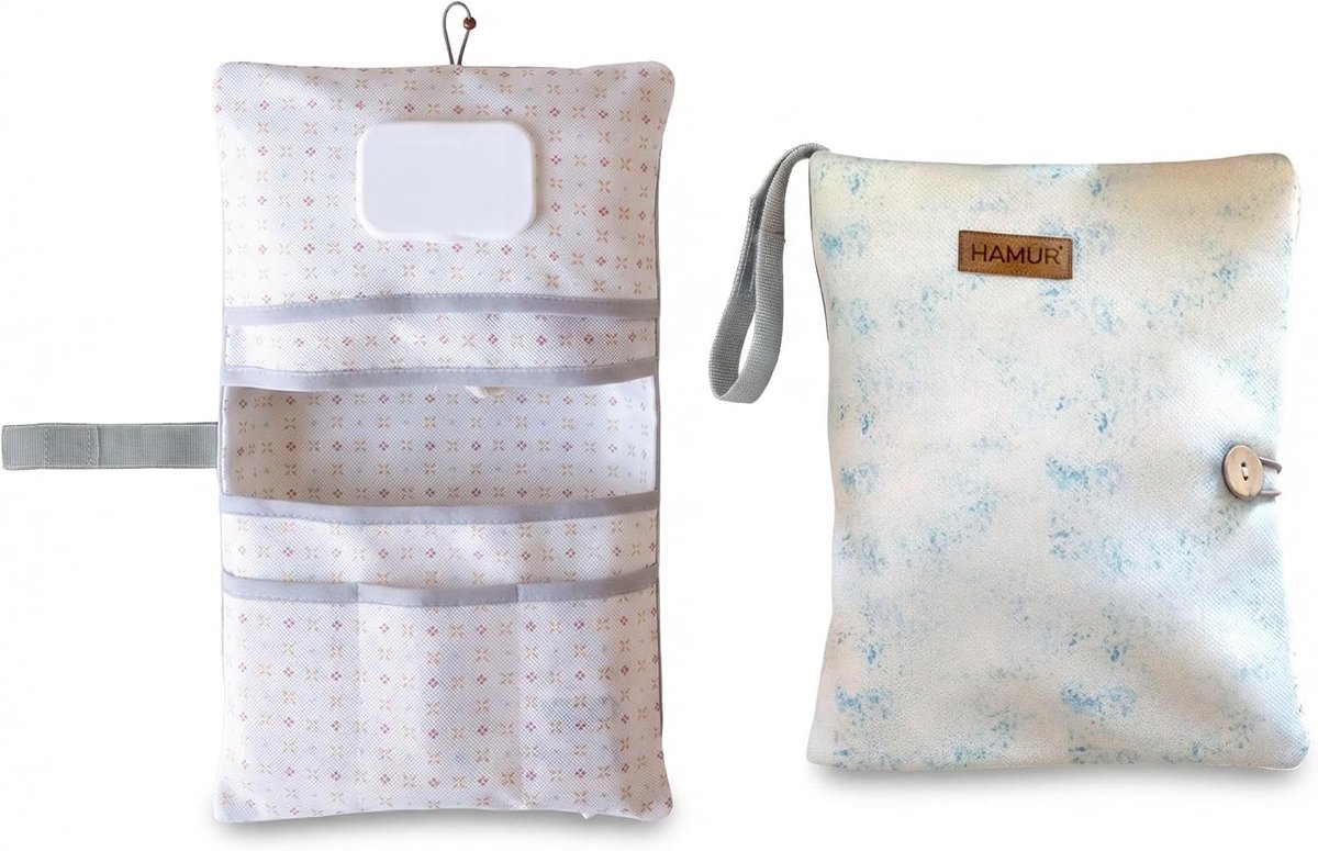 SnelShoppen - Luiertas 2-in-1 Organizer Cosmeticatas - Compact Effen Groen - Baby Organizer voor Luiers, Crème, Doeken - Ideaal voor Onderweg - Opvouw