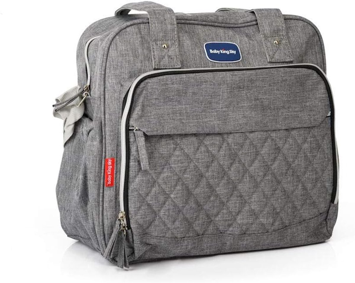 SnelShoppen - Praktische Luiertas / Babyverzorging Tas - Inclusief Verschoonmat en Fleshouder - Schoudertas / Rugzak Luiertas met Lange Handvatten en