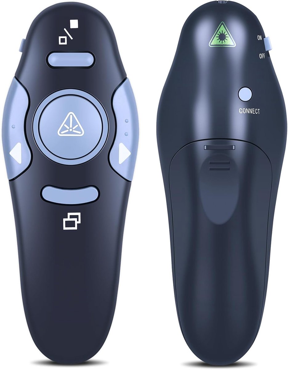 SnelShoppen - Wireless Presenter Powerpoint Remote Control met Superhelder Rood Licht - Draadloze Presenter voor Presentaties - RF 2.4GHz USB voor Com