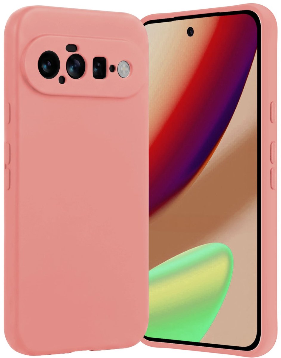 Hoes - Geschikt voor Google Pixel 11 - Sterk & Shockproof - Hoesje Cover - Siliconen Case - Lichtroze