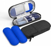 Rainbecom - Insuline Koeltas met 2 Ice Packs - Diabetes Koeltas – 19.5x8.5x3cm - Diabetische Reistas - Insuline Etui - Insulinepennen - Medische Koeltas voor Insulinespuit - Draagbare - Zwart