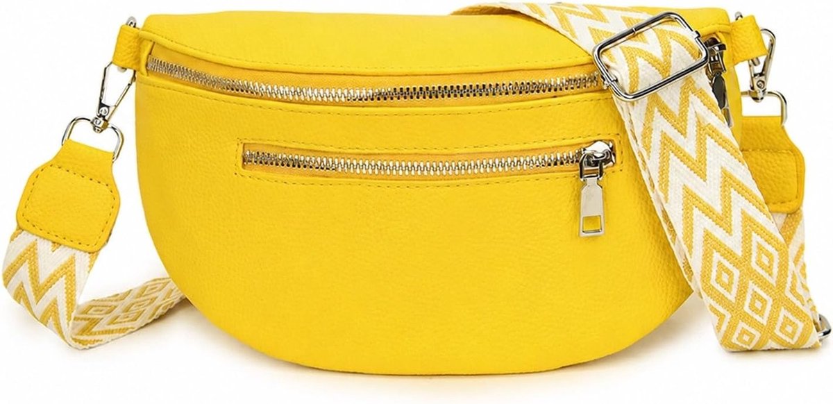 Geometrische crossbody tas voor dames, veelzijdige schoudertas voor vrije tijd en reizen, trendy en praktisch (citroengeel)