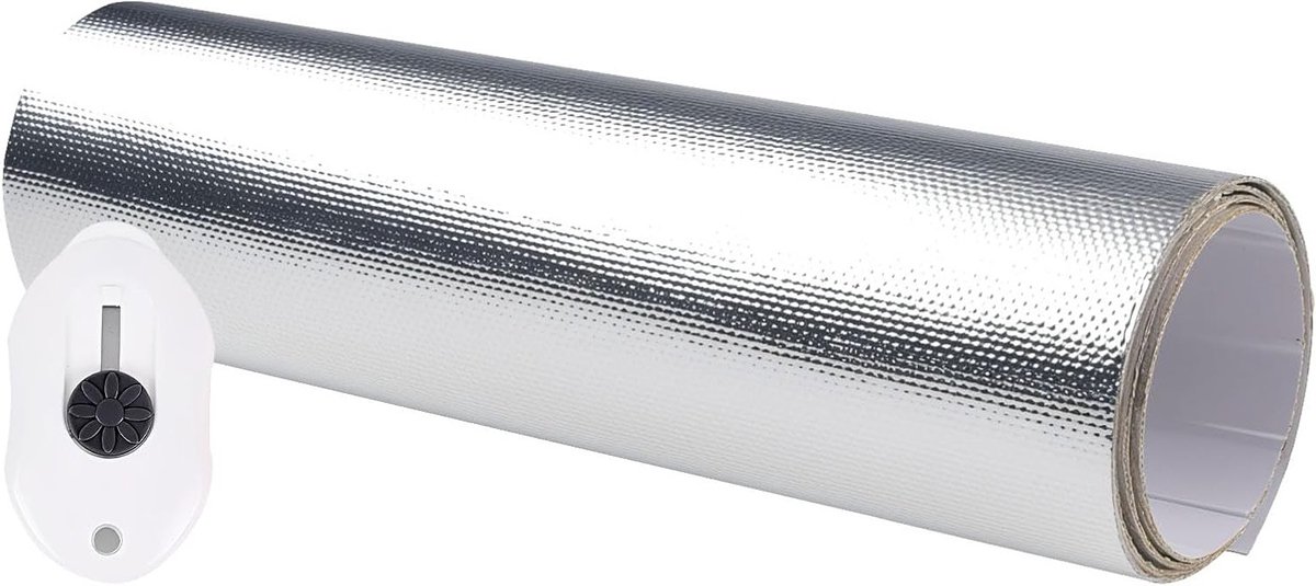 Thermische Bescherming Aluminium Folie, 60 x 100 cm, Zelfklevend, Hitteschild voor Buisisolatie, Temperatuurbestendig tot 800 ℃, Gealuminiseerde Isolatie Mat, Effectieve Hittebescherming en Isolatie