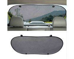Auto zonnescherm - Auto achterruit zonnescherm - Achterruit zonwering auto - 100 x 50 cm - UV-werende raamzonwering met 4 zuignappen - Opvouwbare zonwering - Zwart
