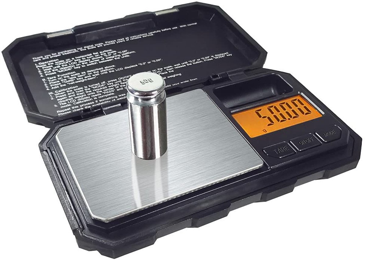 SnelShoppen - Digitale Pocket Weegschaal 200g/0.01g - Precisie Weegschaal voor Keuken, Hobby, en Reis - Zwart - Gebruiksvriendelijk en Nauwkeurig