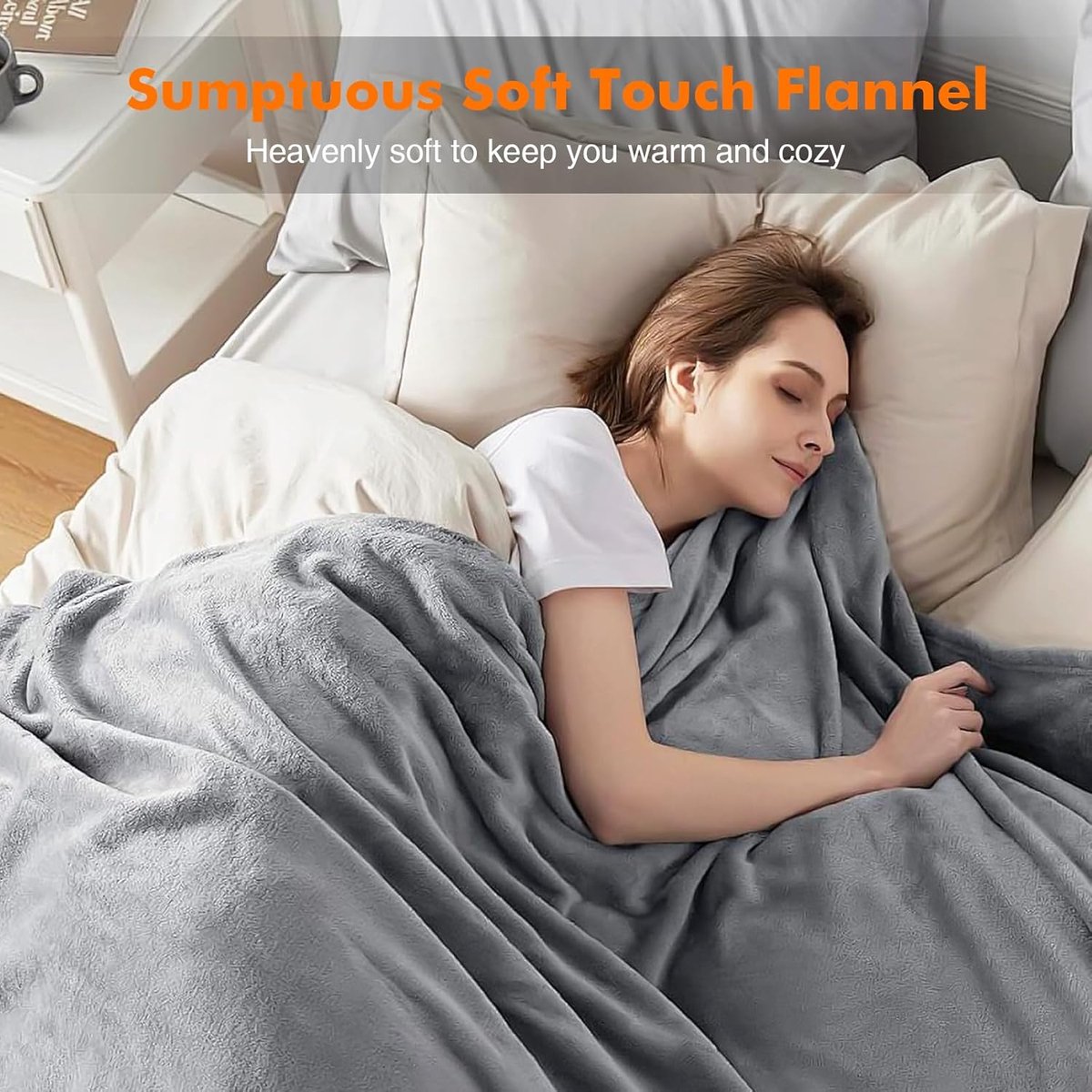 SnelShoppen - Zachte Plush Dekens voor Bed en Bank - 220x240 cm - Ademend en Lichtgewicht Microvezel - Grijze Plaid voor Kinderen en Volwassenen - Per