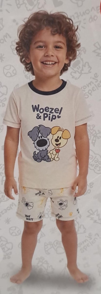 Woezel en Pip Pyjama Wit/blauw Maat 98-104
