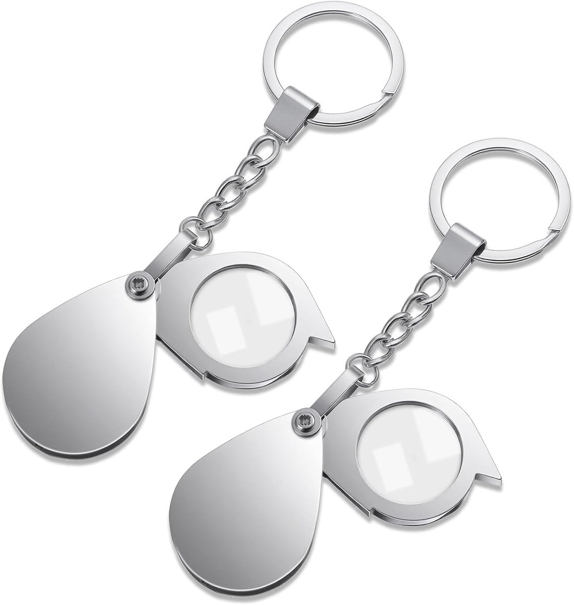 SnelShoppen - Set van 2 Zaklupen, 20x en 30x Vouwbare Leesloep met Sleutelhanger, Draagbare Mini Vergrootglas voor Boeken, Kranten, Kaarten, Sieraden,
