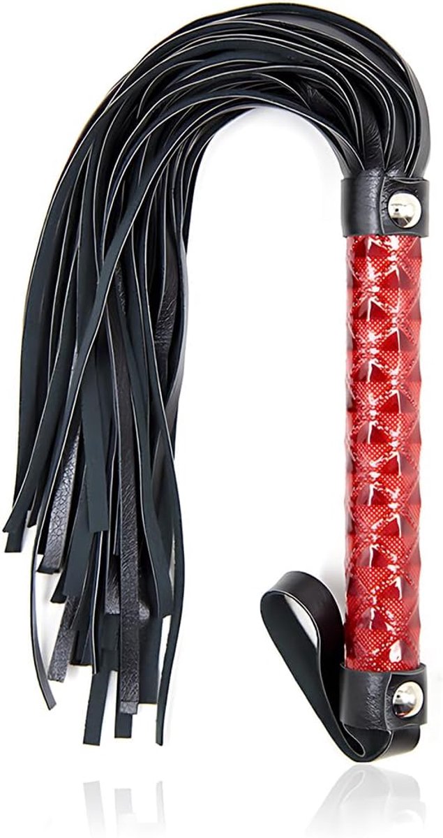 SnelShoppen - 1 Pcs Short Riding Whip Equestrian Faux Leather Paardrijzweep Met Fringes, Duurzaam, Ergonomisch, Non-Slip Handvat, Voor Paardprestaties