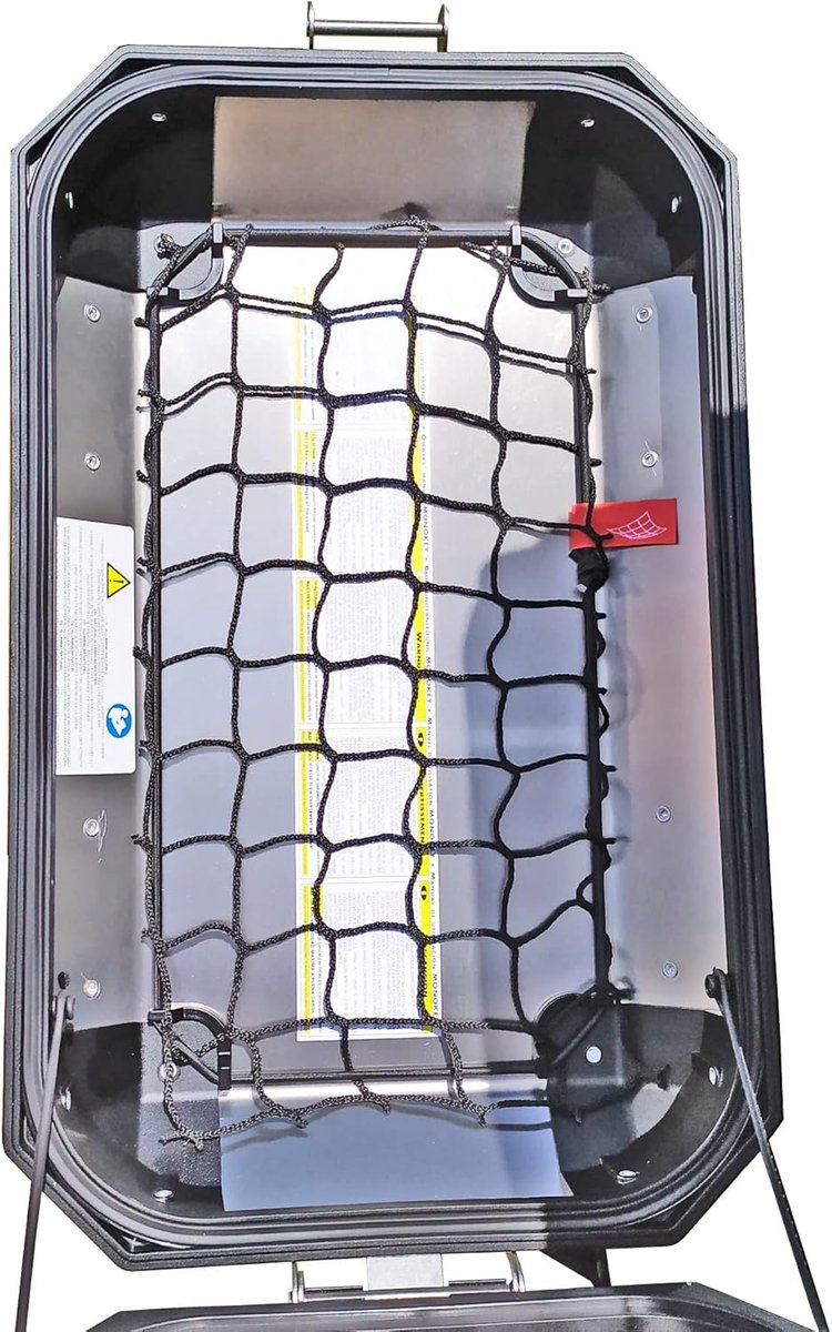 SnelShoppen - Trunk Net voor Motor - Universele Luggage Net - Zwart - 37L - Duurzaam Polypropyleen en Rubber - Ideaal voor Motorrijden en Avonturen