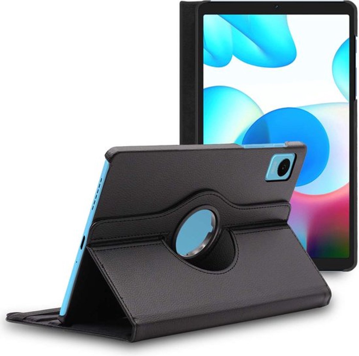 ebestStar - Hoes geschikt voor Realme Pad mini 8.7 (2022), Roterende Etui, Case, 360° Draaibaar hoesje, Zwart