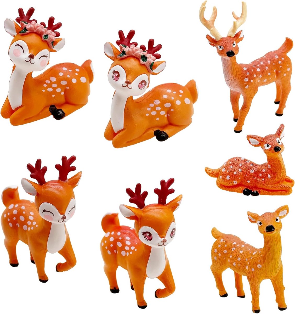 SnelShoppen - Set van 7 Miniatuur Dieren Figuren voor Bonsai Landschap, Mos Landschap, Decoratie, DIY Tuinaccessoires, Plastic, Geschikt voor Fairy Ga