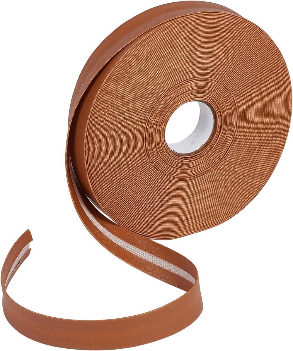 Opvouwbare leren strips van 2,8 cm voor naaien, zoom en borduren - Bruine kunstlederen strepen voor creatief gebruik