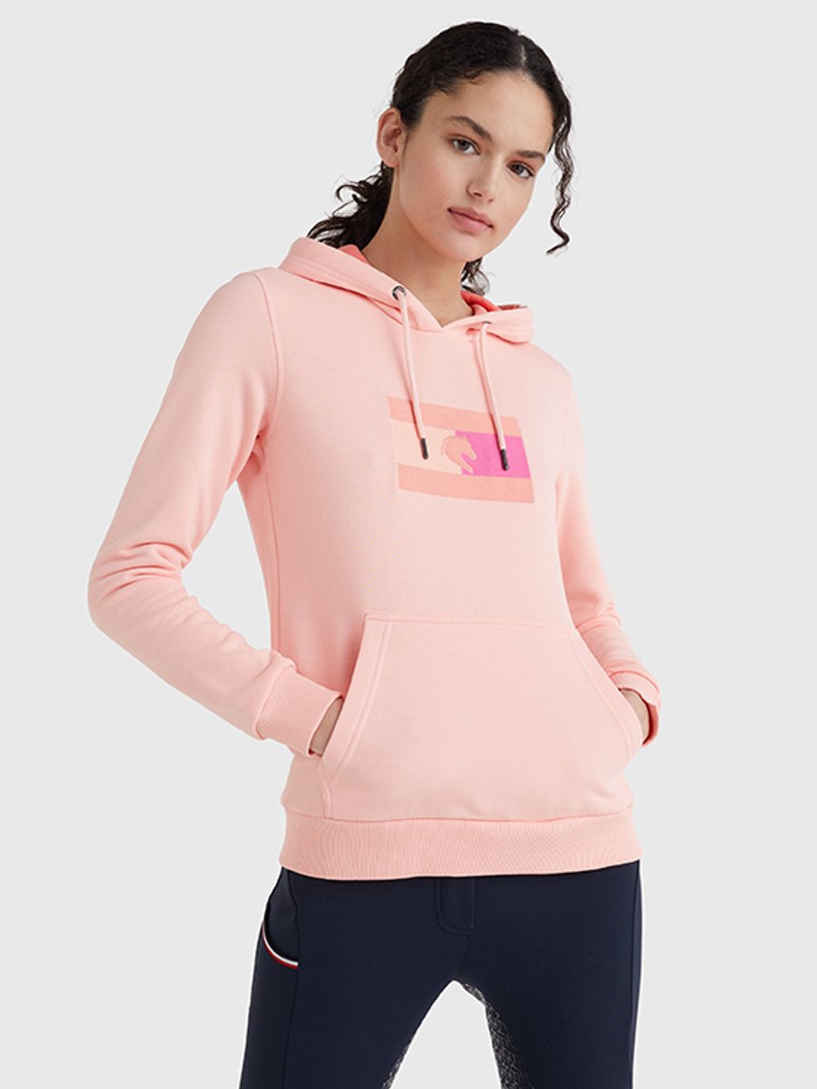 Tommy Hilfiger SS'22 Geborduurd Logo Hoodie-Peach-XS
