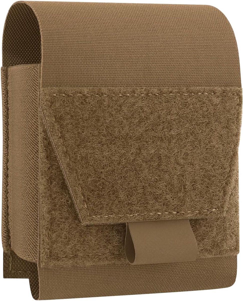 SnelShoppen - Molle Handcuffs Holster - Handboeien Houder voor Service Belt - Lichtgewicht 500D Nylon - Coyote Brown - Compatibel met Molle Vest