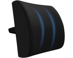 Orthopedisch rugkussen - Rugkussen van traagschuim - Rugkussen - Lendensteunkussen - Autorugkussen - Geschikt voor bureaustoelen en auto's - Rugsteun - Bureaustoelen - Ergonomisch - Afneembaar en wasbaar - Zwart