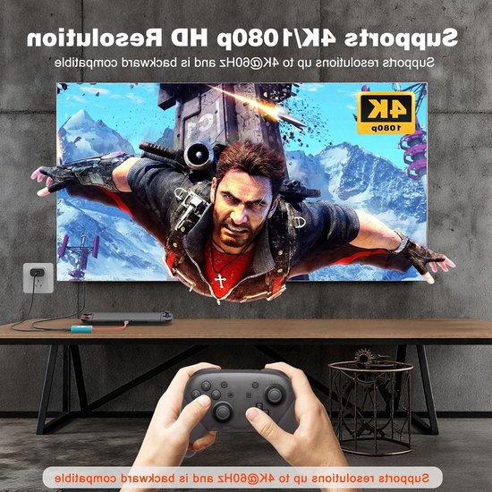 USB C naar HDMI-adapter, 3 in 1 USB-C Hub met USB 3.0 PD, 4K HDMI Converter voor Nintendo Switch en OLED Gaming — afbeelding 4