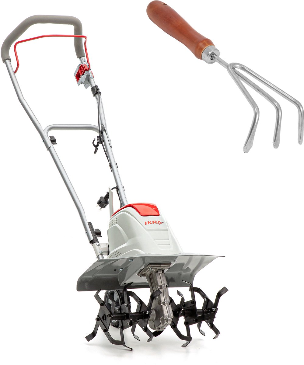 IKRA elektrische tuinfrees FEM 1500, 1.500 W, werkbreedte van 17 tot 45 cm en werkdiepte tot 23 cm, met handcultivator