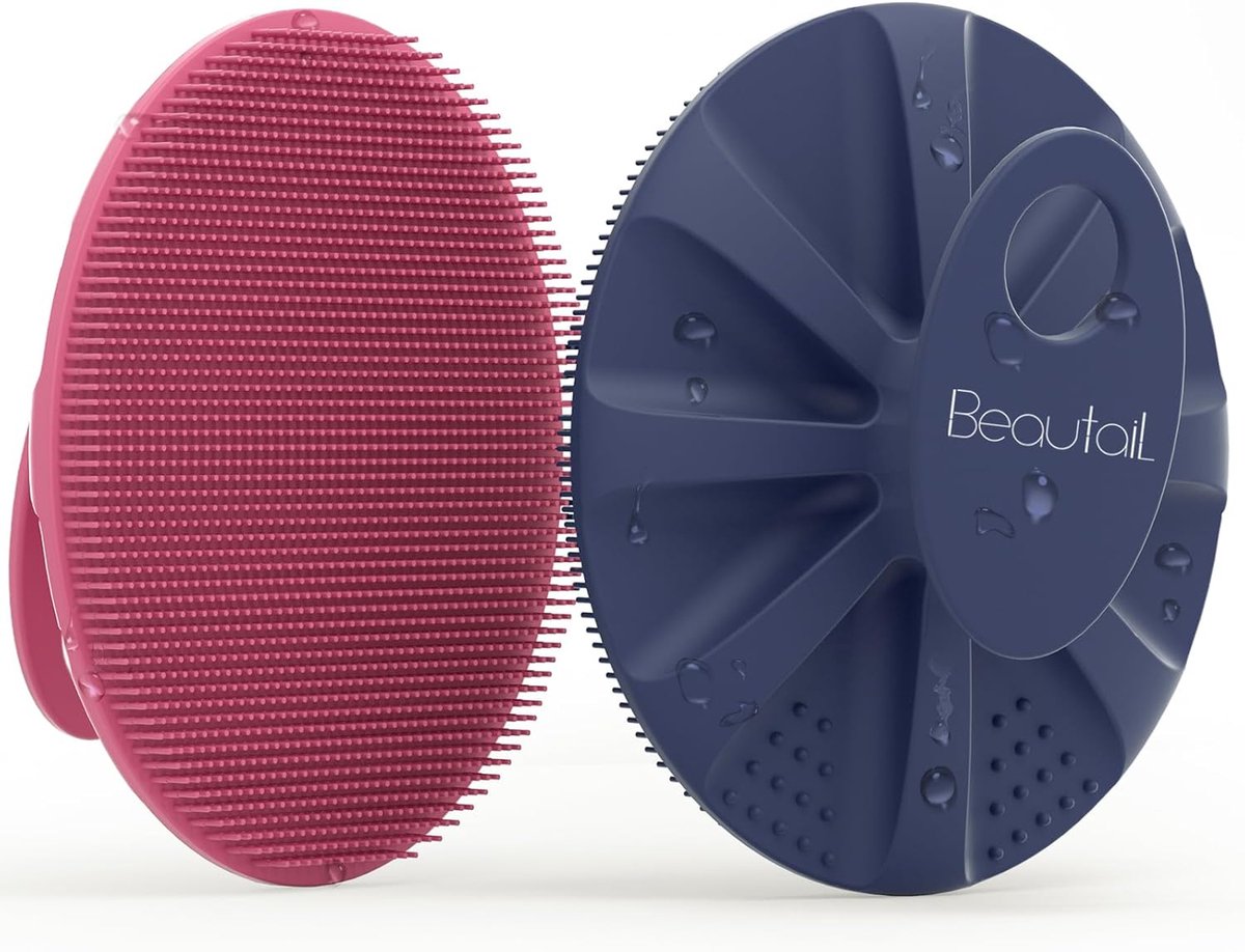 SnelShoppen - Silicone Lichaamsborstel Set van 2 - Zachte Exfolierende Scrub Loofah voor Douche - Ideaal voor Gevoelige Huid - Makkelijk Schoon te Mak