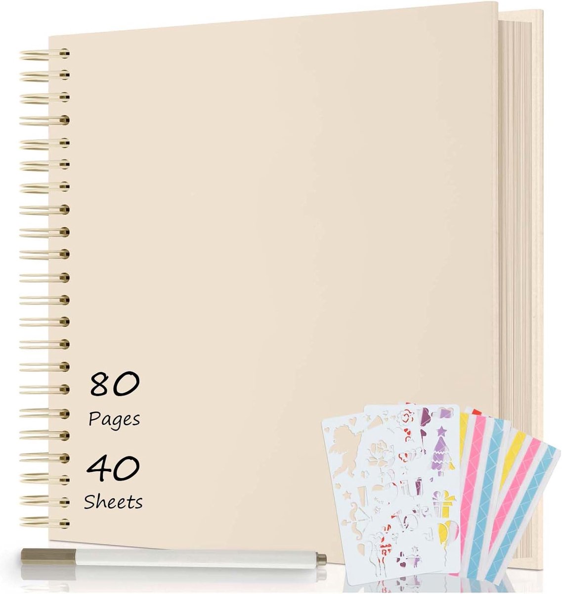SnelShoppen - DIY Foto Album 12x12 Inch - 80 Pagina's Scrapbook - Melk Wit - Perfect voor Baby, Verjaardag, Valentijnsdag en Jubileum