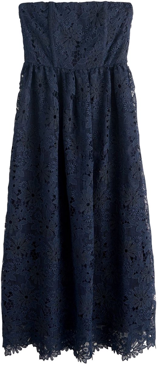 Next - Dames - Bandeaumidi-jurk met kant - Blauw