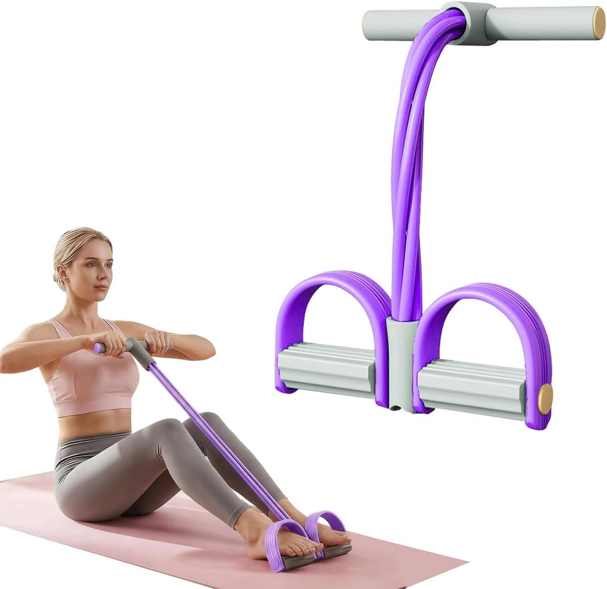 SnelShoppen - Abdominal Trainer, Thuis Fitnessapparaat, Weerstandsbanden voor Buikspieren, Benen & Billen, Multifunctionele Expander voor Workout, Str