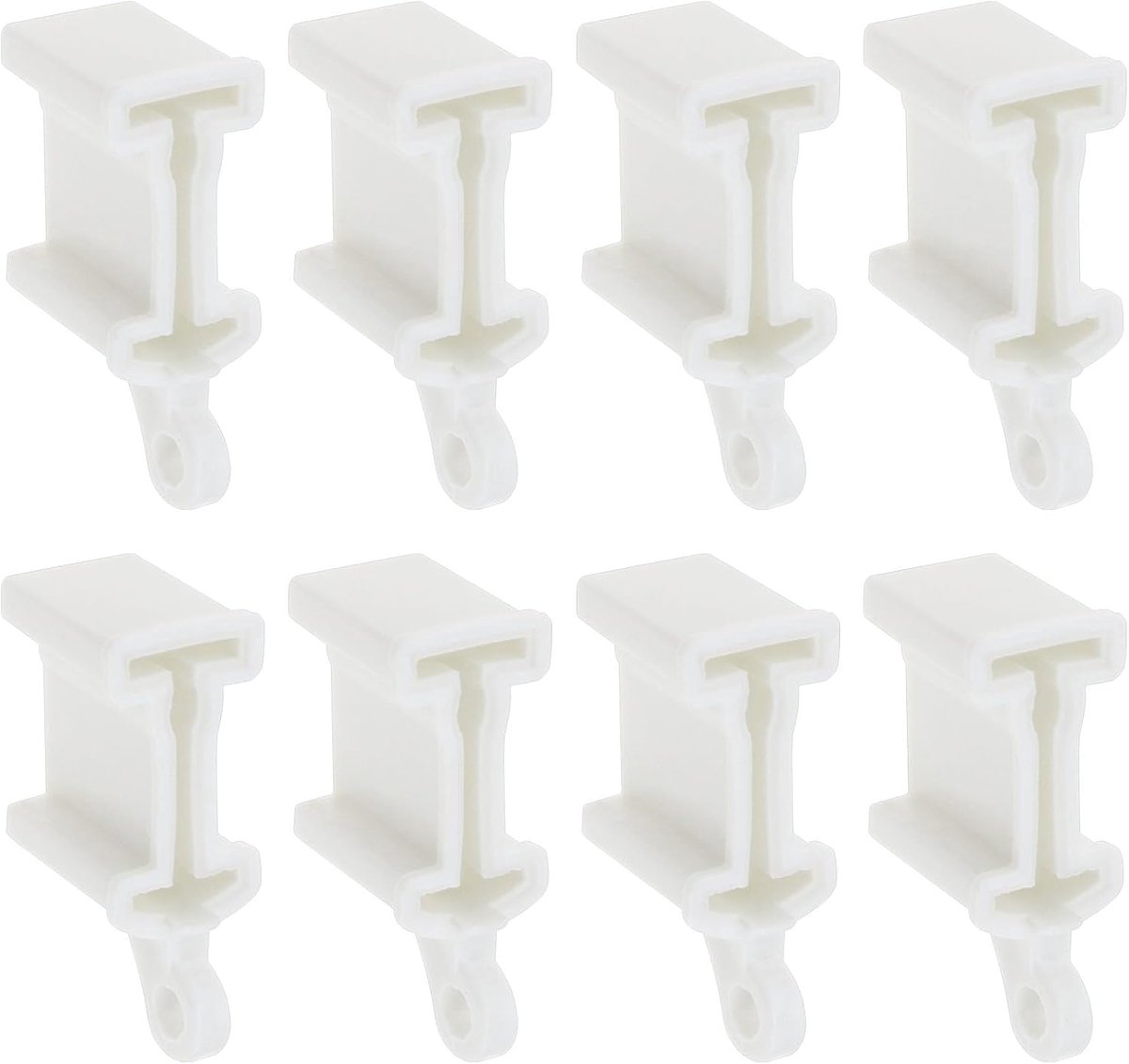 SnelShoppen - 8PCS Witte Gordijnrail Eindstops Track Bevestigingen Eindkappen voor Buigbare Gordijnrails Plafond Wandmontage