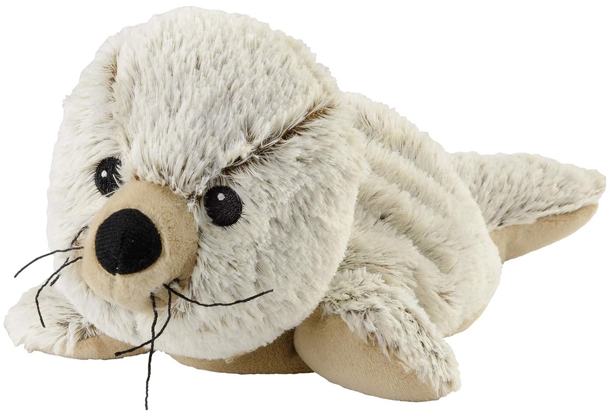 SnelShoppen - Warmies Robbe Knuffel met Lavendelvulling - Zachte Speelgoed Robbe, Perfect voor Kinderen, Relaxatie, Slaapkamer, Cadeau, 30 cm, Grijs
