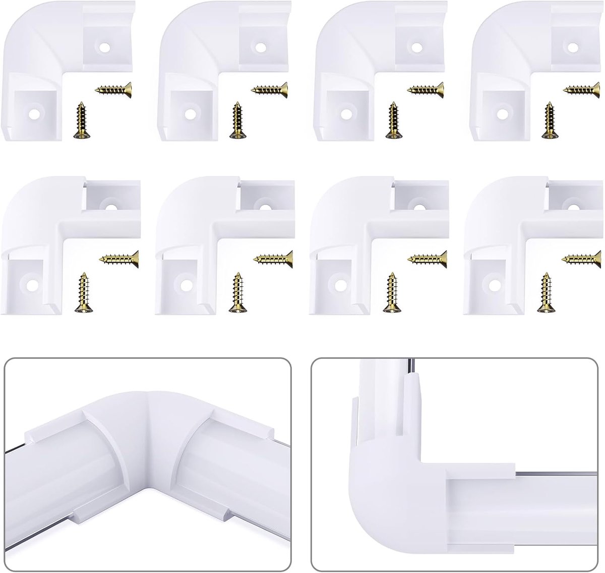 SnelShoppen - 90° Hoek Connector voor V-vormige LED Aluminium Profiel, Inclusief Schroeven, Ideaal voor Verlichting in Keuken, Tuin of Feest