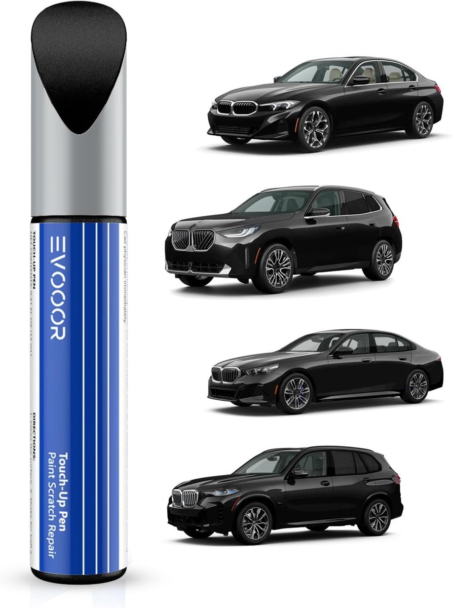 SnelShoppen - Car Paint Pen Zwart voor BMW - Krassen Verwijderen - Snelle en Gemakkelijke Hersteloplossing - 668 Fluid Black - Ideaal voor Auto Onderh