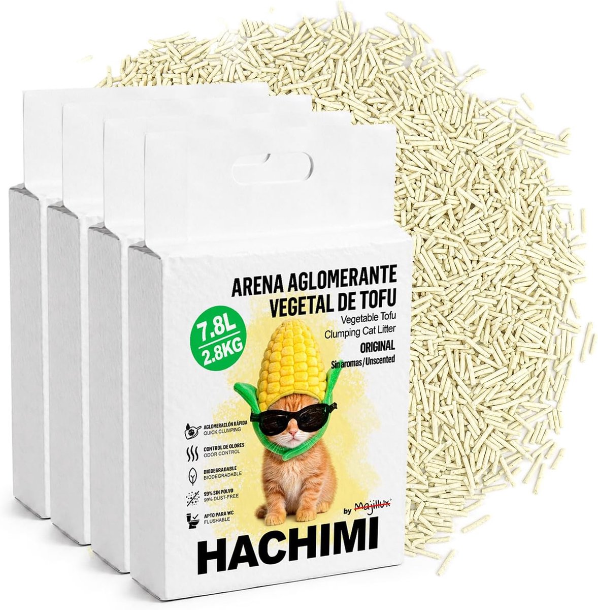 SnelShoppen - Tofu Kattenbakvulling 11.9 kg Biologisch Afbreekbaar, Klontvormend, Hypoallergeen, Geurabsorberend, Dier- en Milieuvriendelijk