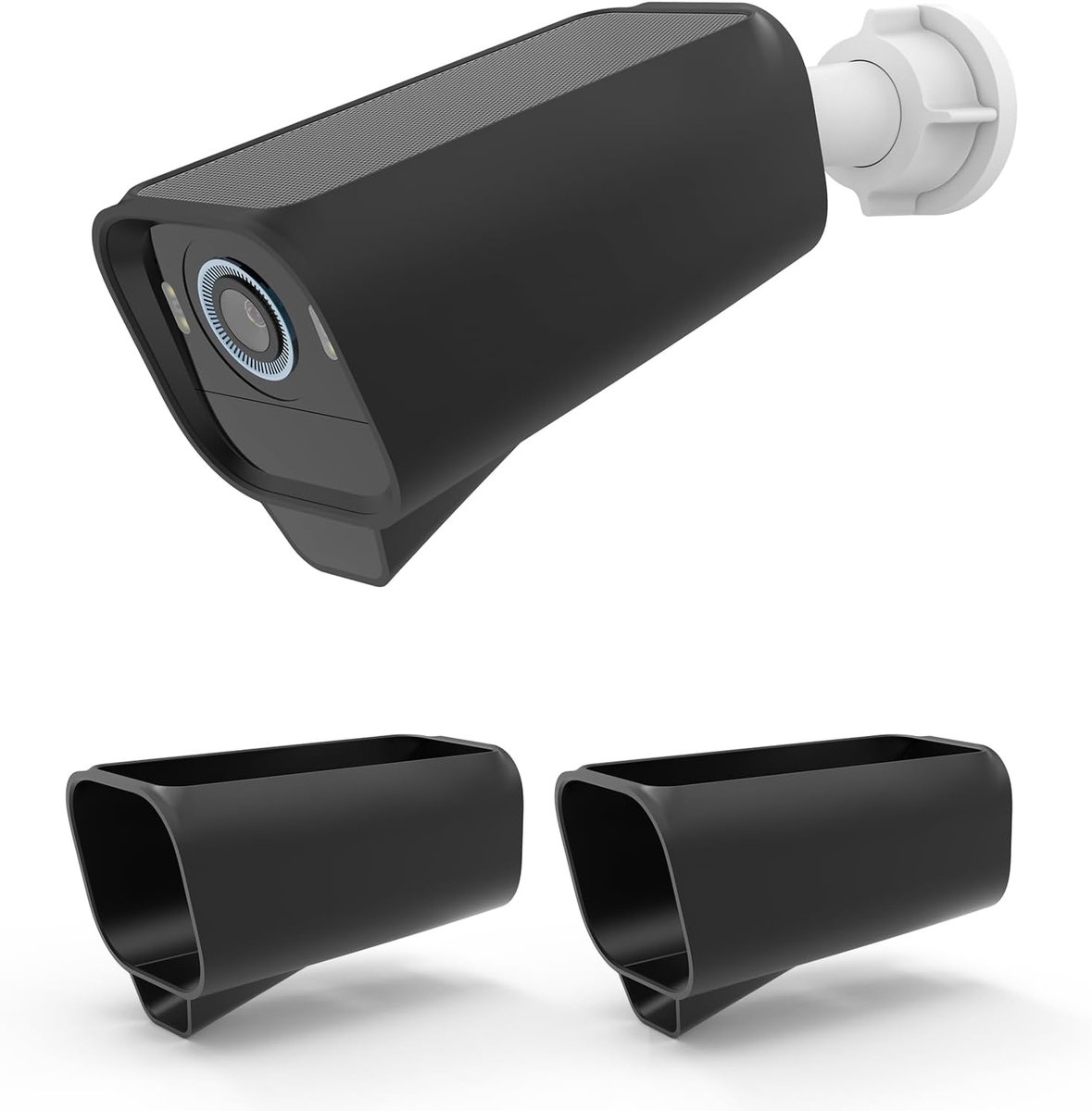 SnelShoppen - Silicone Hoes voor Eufy S3 Pro Camera - Waterdichte Siliconen Case voor Eufy Solar Beveiligingscamera Buiten (2 Pack, Zwart)
