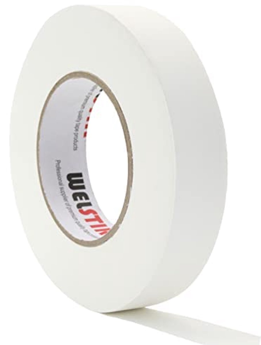 Thijox - Dunne Gaff Tape 25MM x 30.2M Matte Doek Tape Wit - Professionele Gaffer Tape voor TV, Theater, Fotografie, Automotivetoepassingen, Residuvrij
