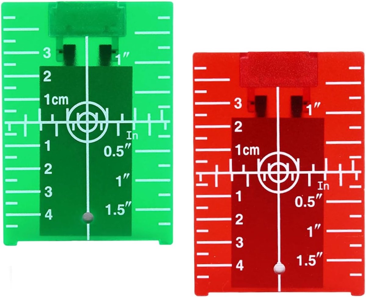 SnelShoppen - 2 Pcs Reflector Laser Target - Laser Ontvanger & Accessoires voor Nauwkeurige Metingen - Groen & Rood Magnetisch - Perfect voor Verbouwi