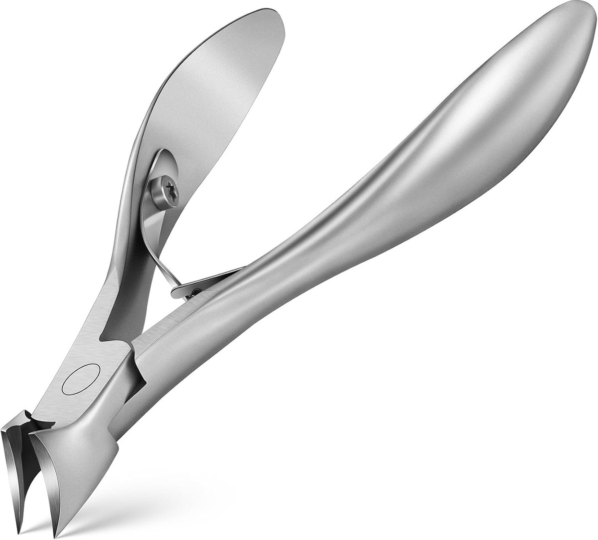 SnelShoppen - Precision Toenail Trimmer voor Dikke en Ingroeiende Teennagels - Chirurgisch Roestvrijstaal 4R13 - Handgemaakt, Zwart (Zilver)