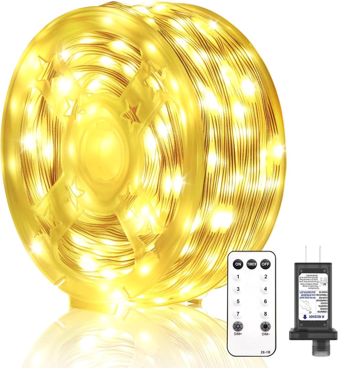 SnelShoppen - 20m 200 LED Buiten Twinkle Lights - Plug-in Fairy Lights met 8 Modi - Warm Wit - Perfect voor Kerst, Feest, Tuin, Festival