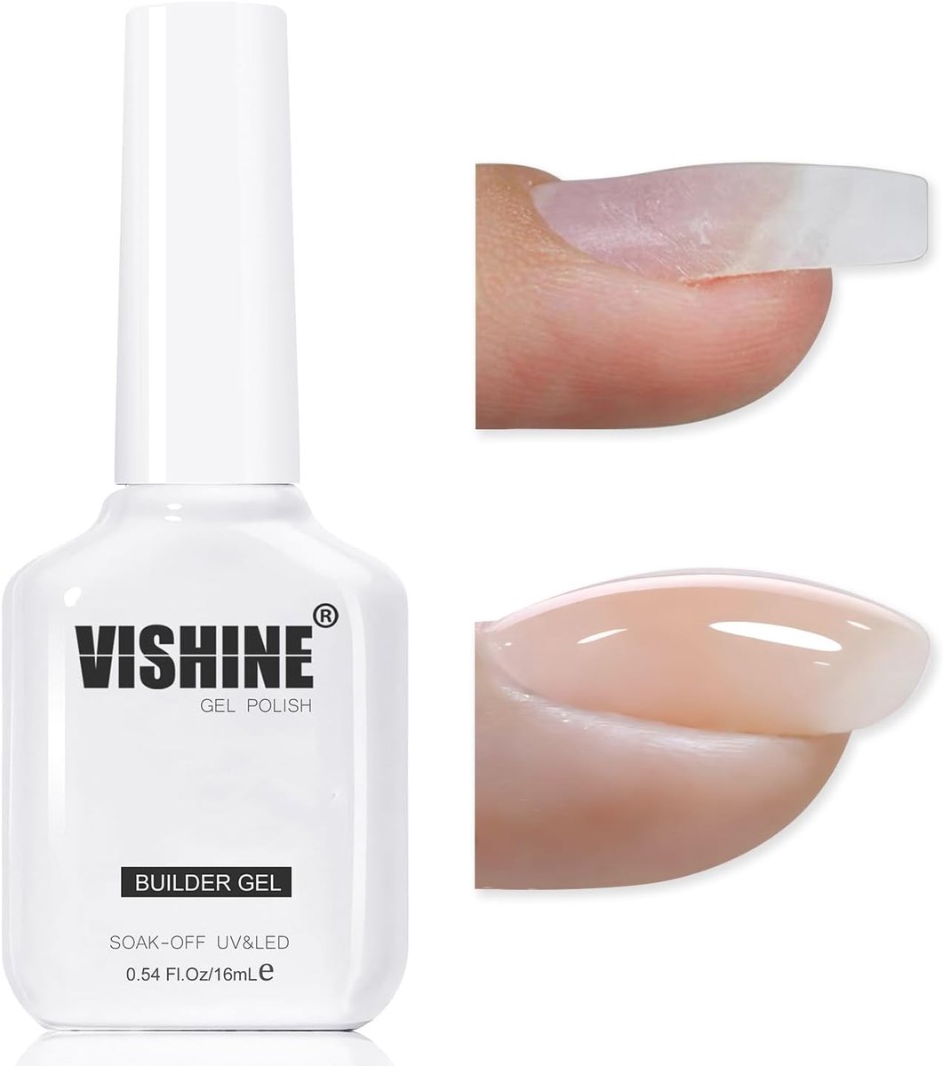 SnelShoppen - Builder Nail Gel 8 in 1 - Beige Translucent Sterke Jelly Gel voor Nagels - Verstevigen, Verlengen, Vormen, Decoreren met Strass - Ideaal