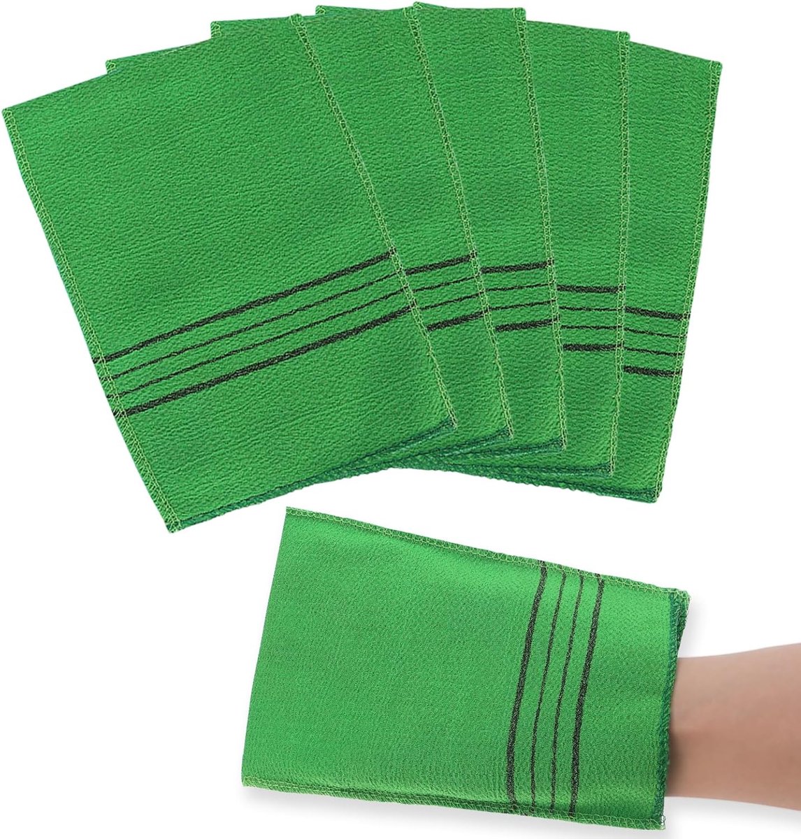 SnelShoppen - 5Pcs Koreaanse Exfoliërende Handschoenen - Dubbelzijdige Peeling Mittens voor Verwijderen van Dode Huidcellen - Ideaal voor Douche en Li