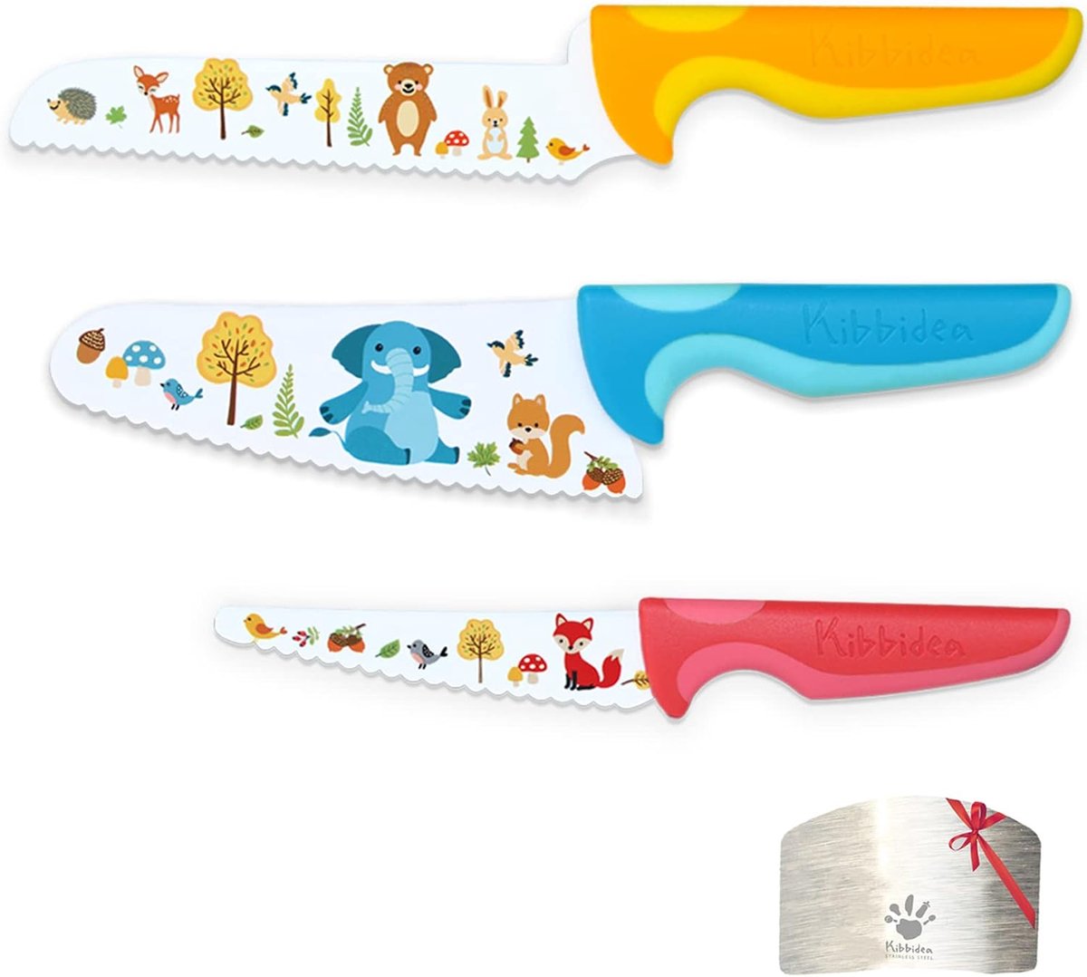 SnelShoppen - 4-delige Kindermessen Set, Veilig RVS met Getande Blades, Kindvriendelijke Keukenmessen voor Fruit en Groenten, Geschikt voor Kinderen v